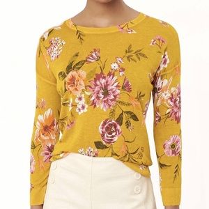 Beautiful Loft floral drop shoulder sweater.